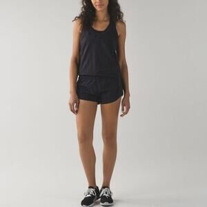 Lululemon Black Speedy Runsie Running One Piece Romper Sleeveless Women's Size 6